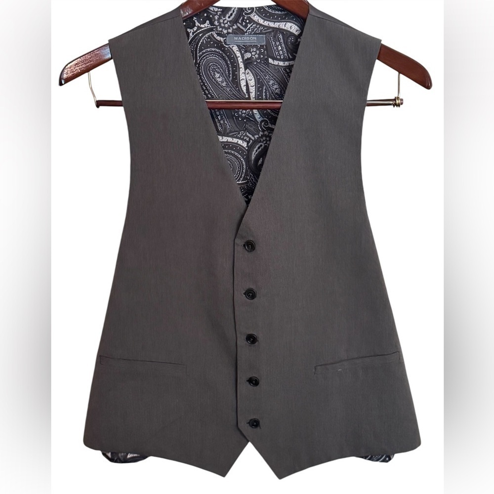 Madison Classic Charcoal Gray Men's Formal Vest XL